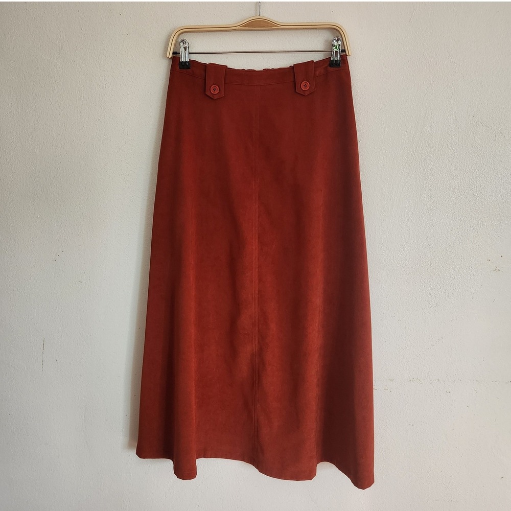 Vintage Coldwater Creek A-Line Maxi Skirt 8 Burnt Orange